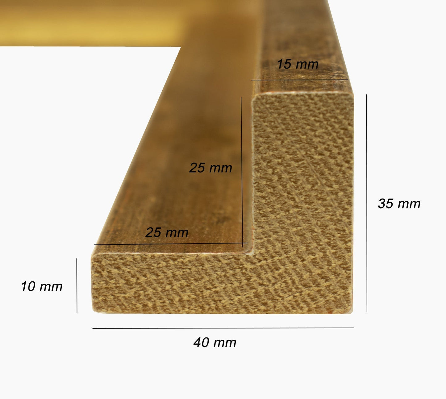 305.300 cadre en bois a la feuille d'or mesure de profil 40x35 mm Lombarda cornici S.n.c.