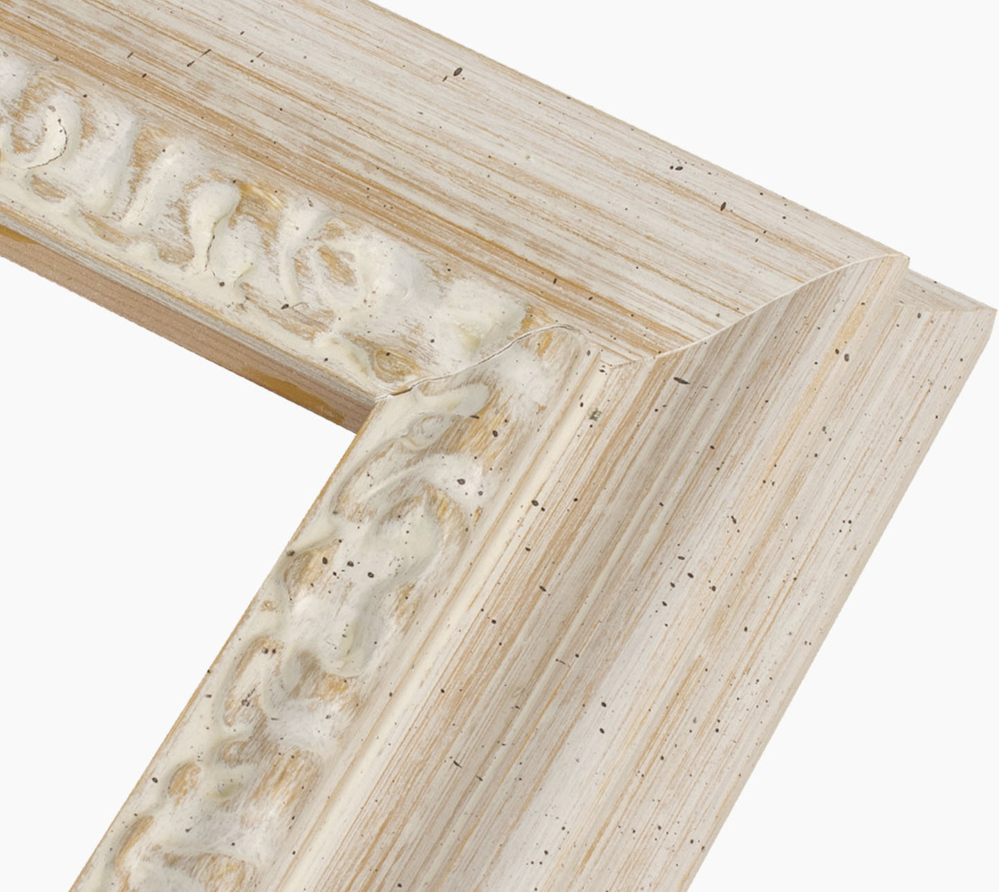 White frame with ocher wooden background, custom-made 506.915