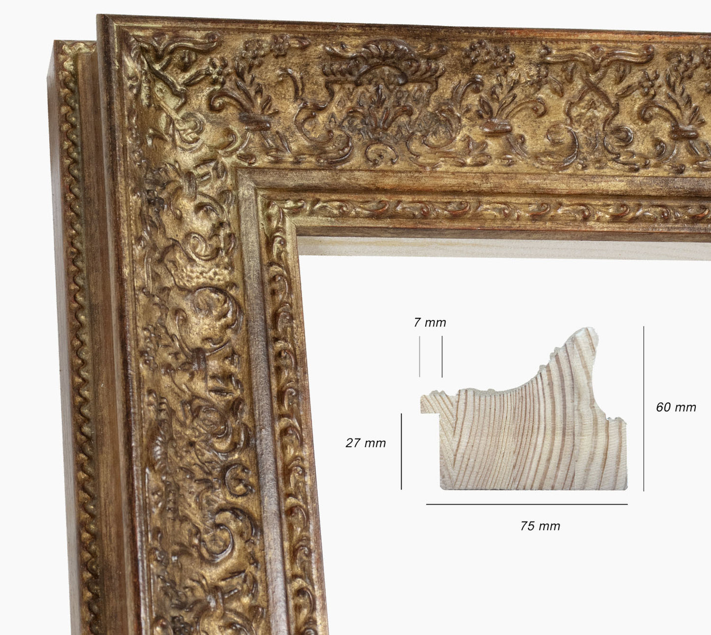 Cadre d'or en bois sur mesure 731.230