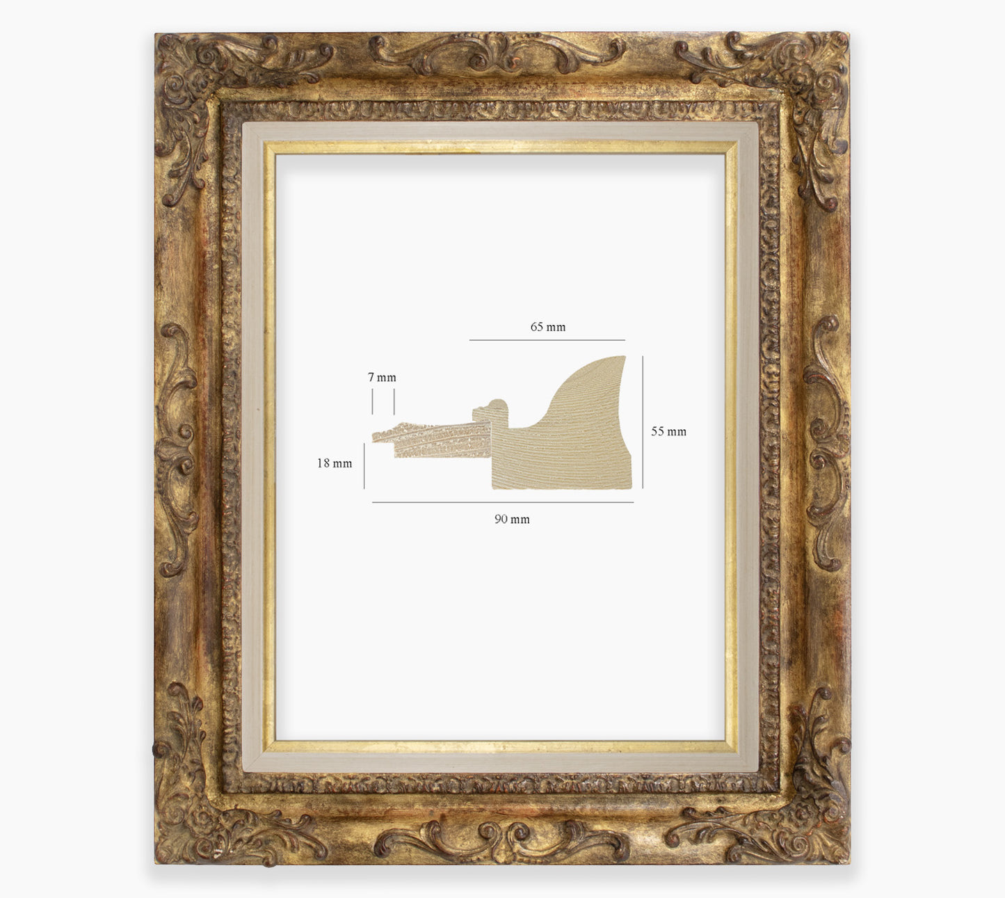 Cadre baroque a la feuille d'or antique COR430230135