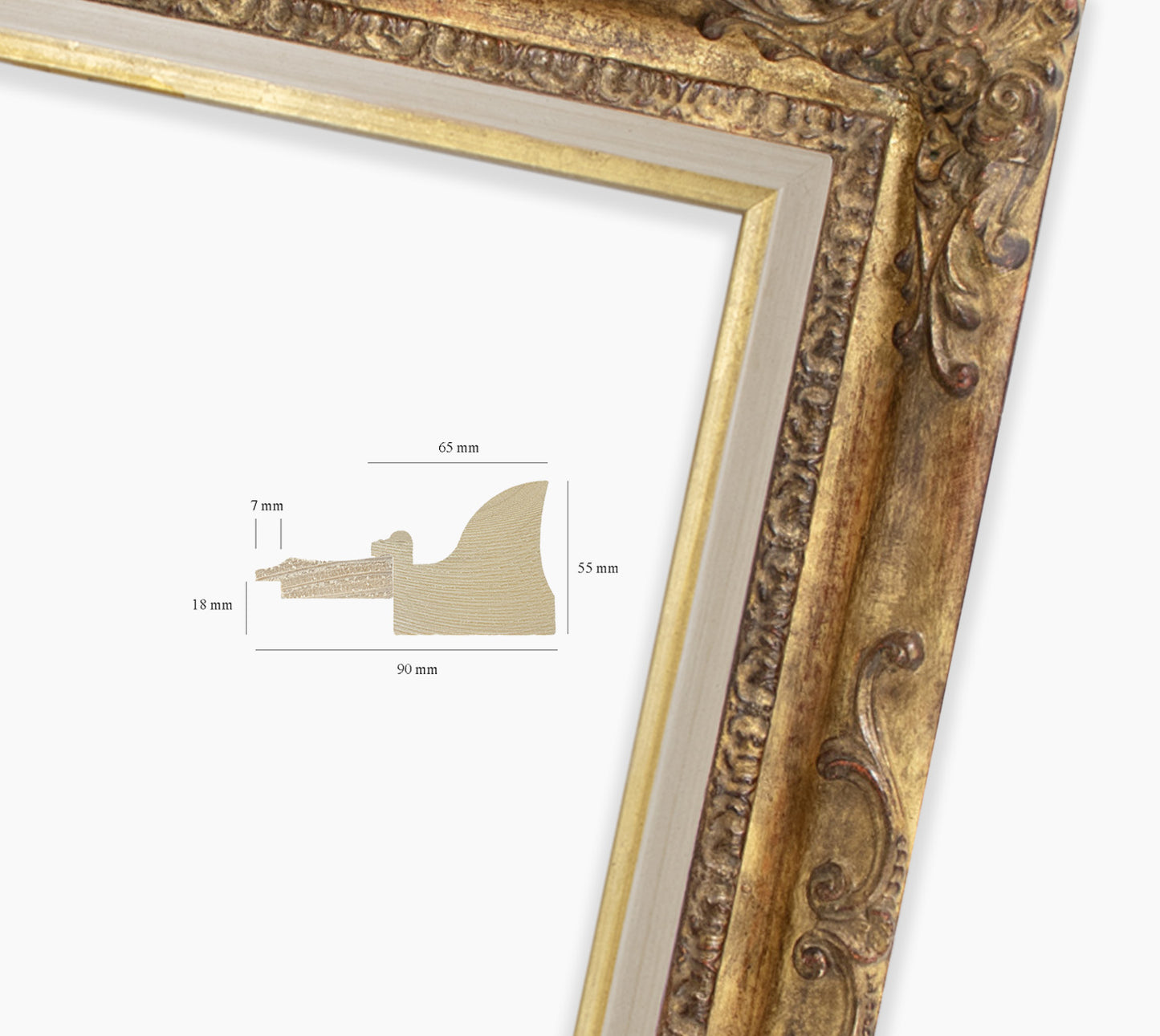 Cadre baroque a la feuille d'or antique COR430230135