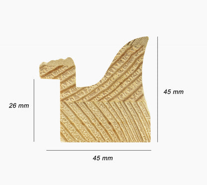 CV.230.601 marco de madera encerada negra con alambre dorado con perfil de vidrio medida 45x45 mm