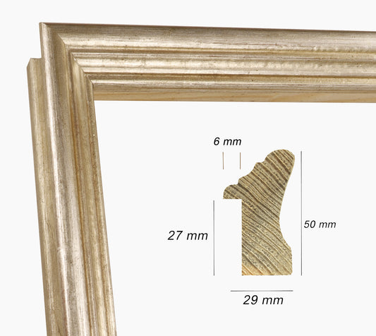 Marco de madera con pan de plata art.240.011