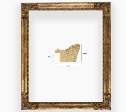COR.247.230 marco de madera con pan de oro envejecido