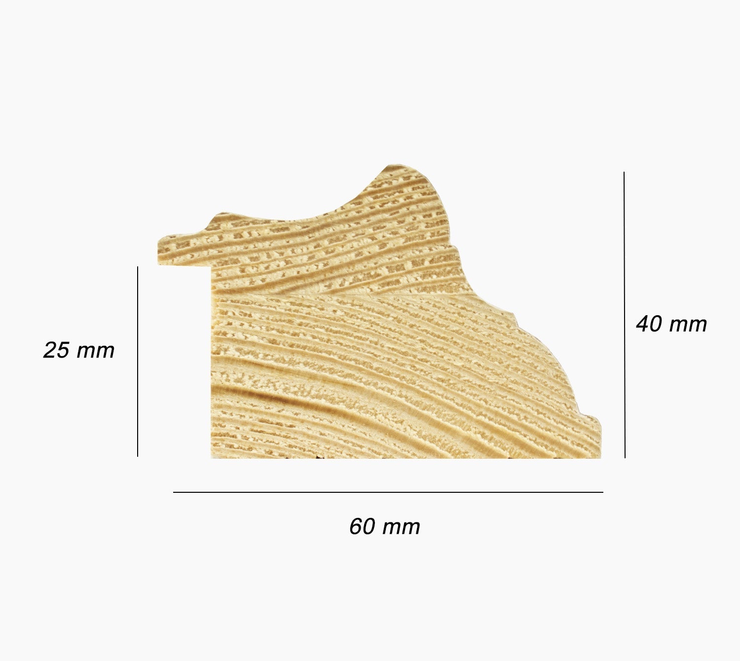 310.915 marco de madera con fondo ocre blanco perfil medida 60x40 mm – AC  Lombarda cornici