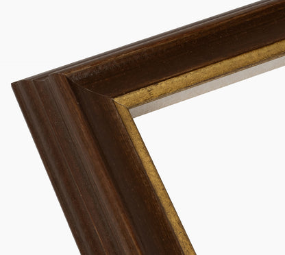 Marco personalizado en madera de nogal y oro 310.100