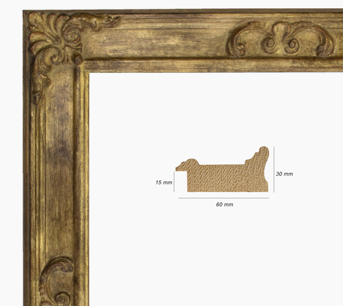 Miroirs ancien sur mesure doré antique cor.340.230