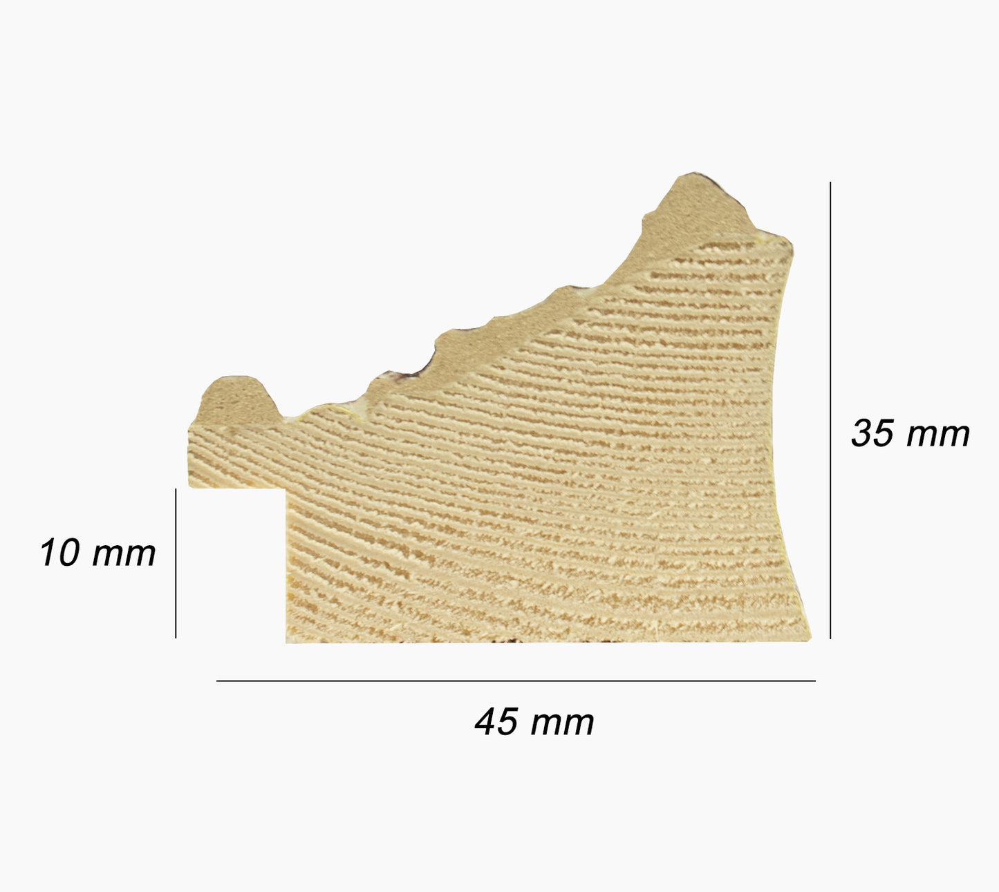 396.011 marco de madera con perfil de pan de plata medidas 45x35 mm