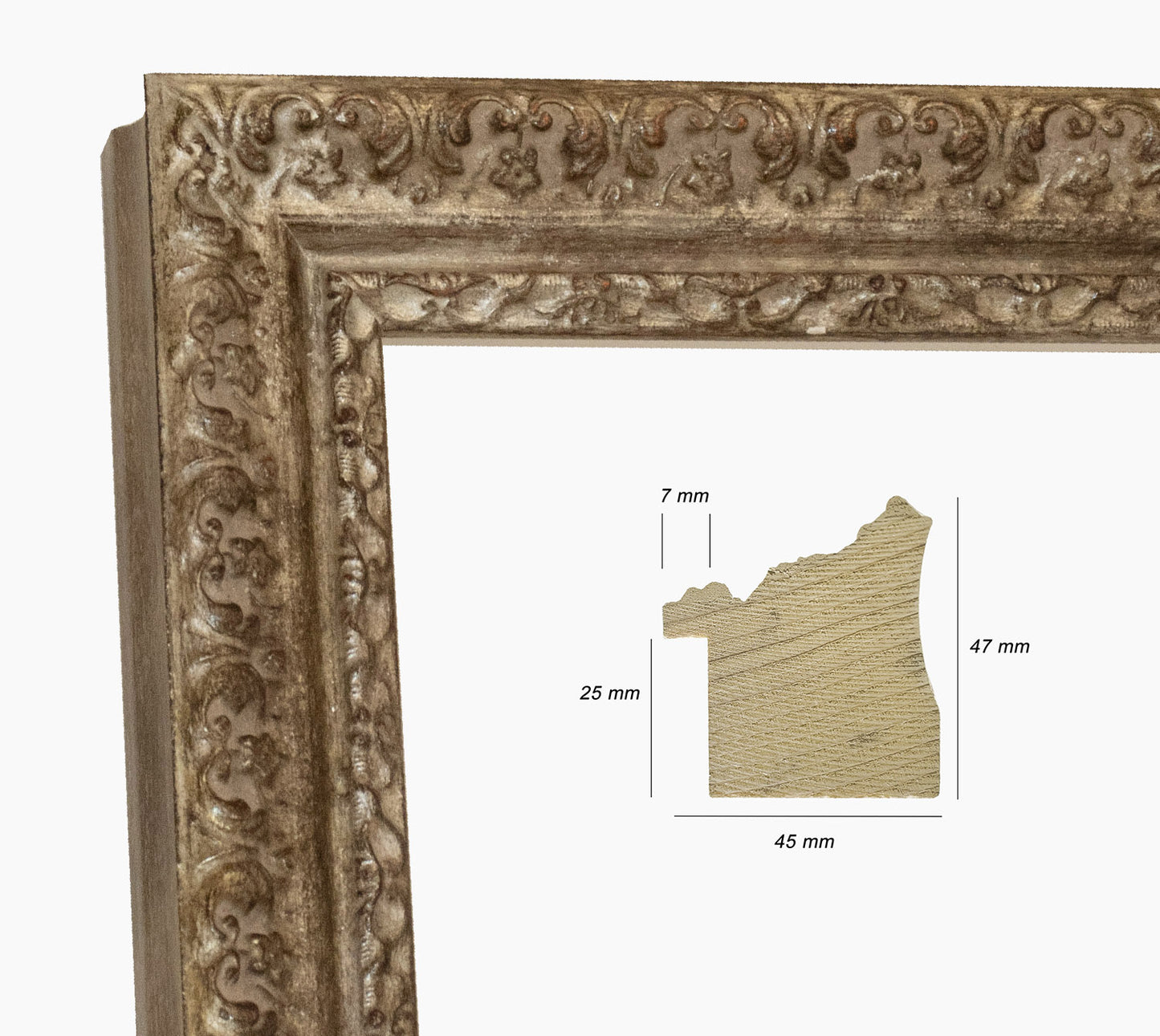 Marco de madera plateado personalizado 495.231