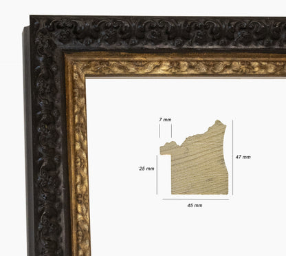 Marco de madera personalizado negro y dorado 495.601
