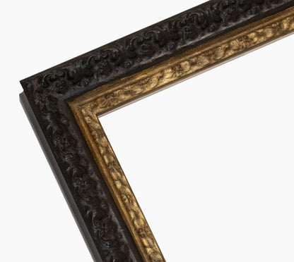 Marco de madera personalizado negro y dorado 495.601