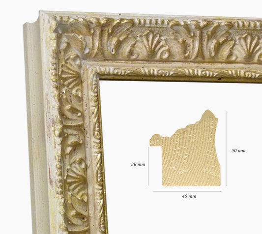 Marco de madera barroco marfil y oro 496.190