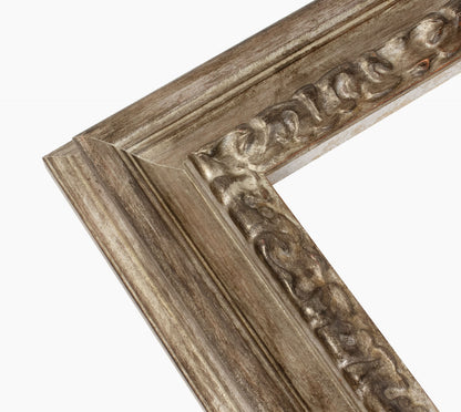 506.231 marco de madera con perfil pan de plata envejecida medida 80x40 mm