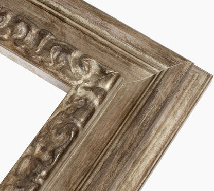 506.231 marco de madera con perfil pan de plata envejecida medida 80x40 mm