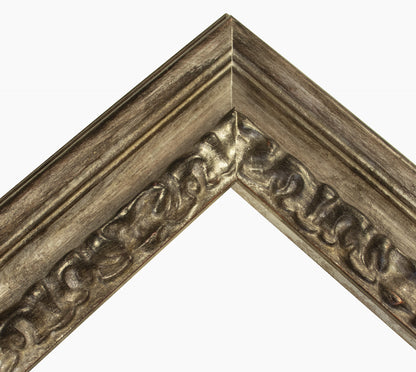 506.231 marco de madera con perfil pan de plata envejecida medida 80x40 mm