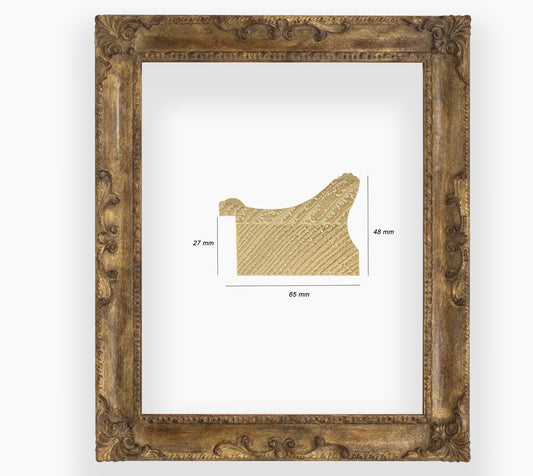 COR.620.230 marco de madera con pan de oro envejecido