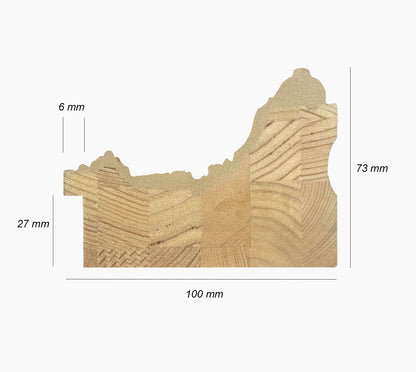 Cadre baroque en bois à la feuille d'or 6301.010
