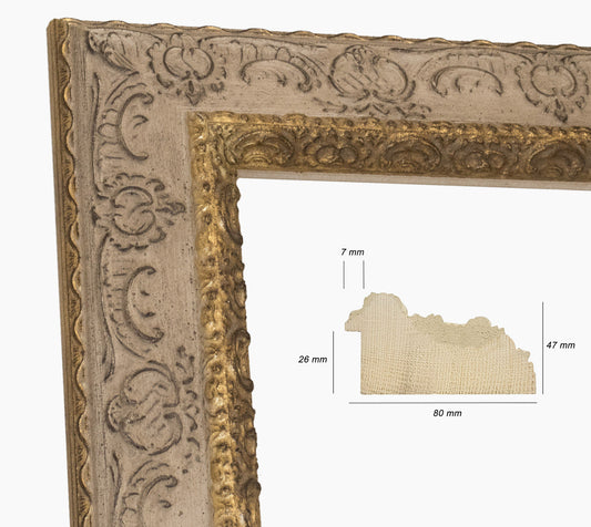 Marco de madera color oro gorge gris paloma 6343004