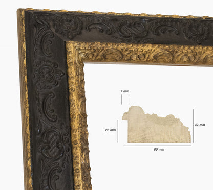 Marco de madera personalizado negro y dorado 634.601