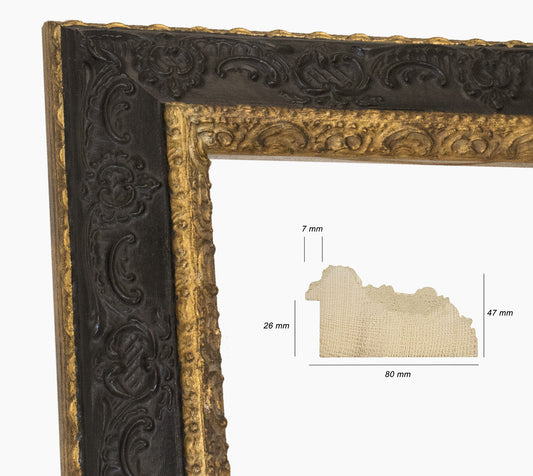 Marco de madera personalizado negro y dorado 634.601