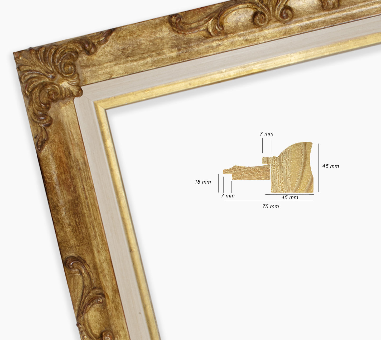 Marco barroco con pan de oro antiguo COR227230135