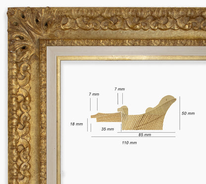 Cadre baroque a la feuille d'or COR4480010135