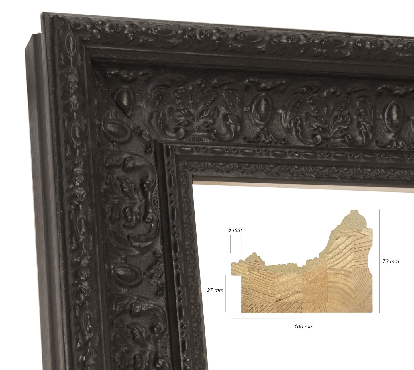 Black baroque wooden frame 6301.600