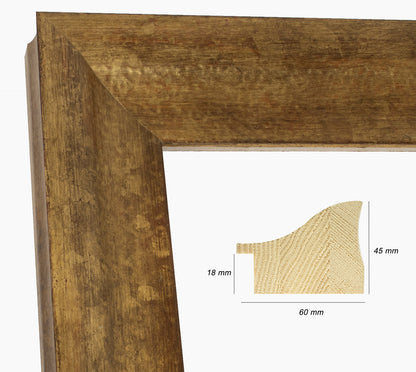 345.230 marco de madera con perfil pan de oro envejecido medida 60x45 mm