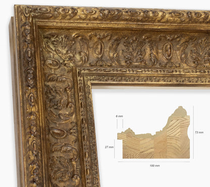 Cadre baroque en bois à la feuille d'or antique 6301.230
