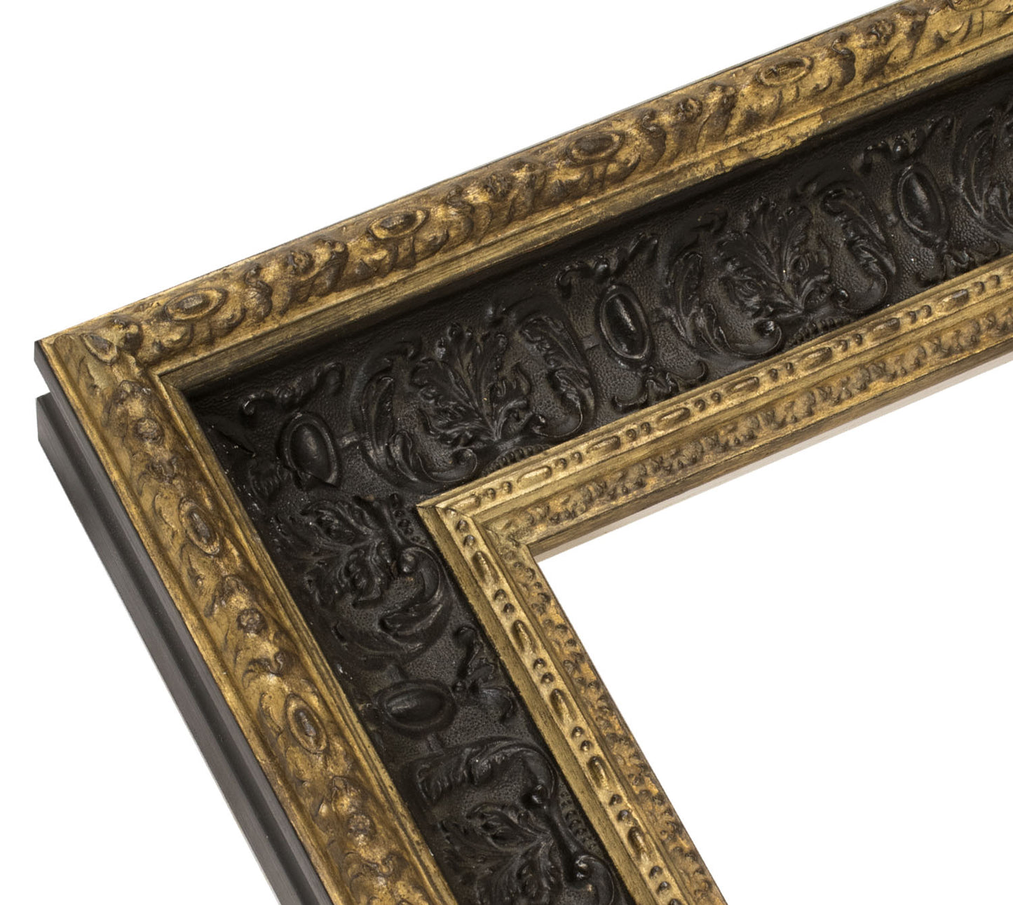 Cadre baroque en bois noir avec fil d'or 6301.601