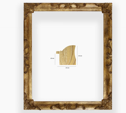 COR.227.230 marco de madera con pan de oro envejecido