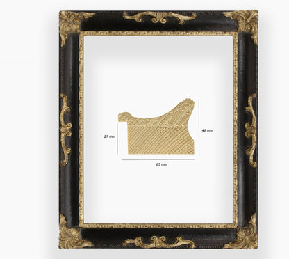 COR.620.601 marco de madera con ranura negra pan de oro